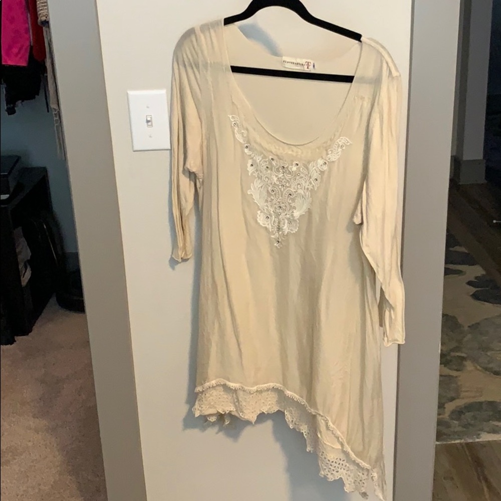 Johnny Was 4love and Liberty cream top